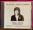 RARE Insult & Injury 1st Pressing - GG's Friends: FREE US SHIPPING