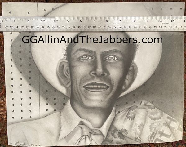 RARE Signed & #d 1 of 1 Nico Allin Drawing Hank Williams 11x14