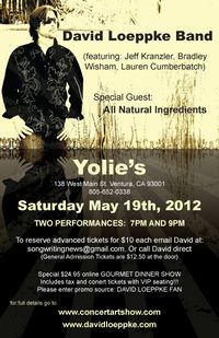 David Loeppke Band at Yolies (2 performances) 7 SOLD OUT! & 9 pm!