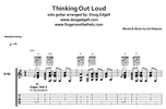 "thinking out loud" for solo guitar