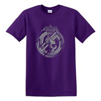 Head Pains Skull T-shirt (Silver on Purple)