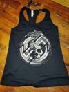 Head Pains Skull Racerback Tank Top (Silver on Black)