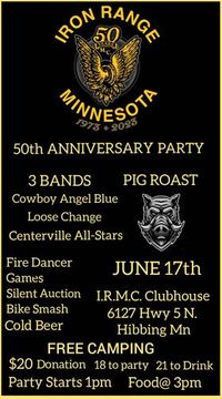 Iron Range Motorcycle Club 50th Anniversary Pig Roast