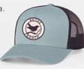 Trucker Hat Word Bird Blue on Blue circle design