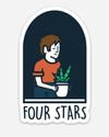 Four Stars Plant Guy Sticker