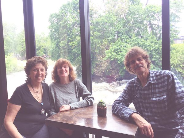(left to right):
Joe Galacki (blessed be his memory) with his wife Diane Doolittle and Sharleen Leahey in front of Fishkill Falls in Beacon NY on May 15, 2017

Diane and I had just performed at the 3rd annual Women's Work Concert in Pete Seeger's hometown to raise funds  for the Woody Guthrie Sloop


