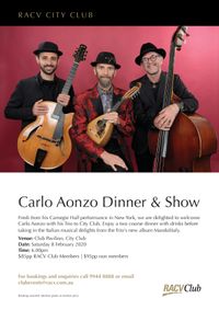 Dinner and show with the Carlo Aonzo Trio - MANDOLITALY