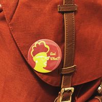 Maroon and Gold "And What" Button