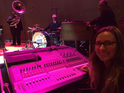 Doing monitors for Preservation Hall Jazz Band, SFJAZZ Center, 2014