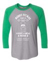 ONLY SIZE M LEFT - 'Merry Fitmas" 2- color raglan GREEN