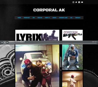Corporal AK, Lyrics World Entertainment, Chrissy Mac Media, Portfolio, music website, web design