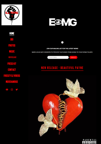 RJ Payne, Chrissy Mac, Chrissy Mac Media, music website, web design