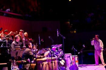 With John Santos and Sextet, Jerry Medina, Sandra Garcia Rivera and Orlando Torriente at SF Jazz Center. Photo courtesy of Tom Ehrlich.

