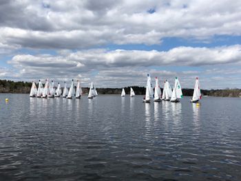 Assembling for a start on Lake Massapoag
