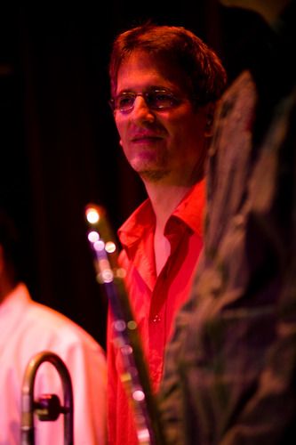 Marty Wehner, an original member of the Band, looking at the crowd dance.
