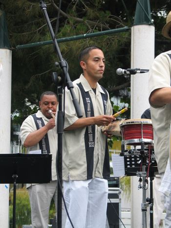 Abel Figueroa (Back) and Julio Areas on bongó.
