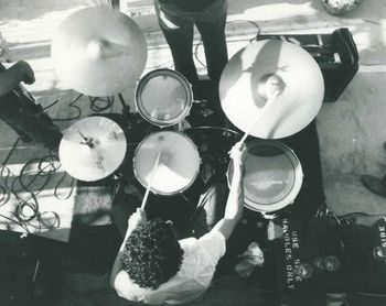 Cool drumming photo from overhead.
