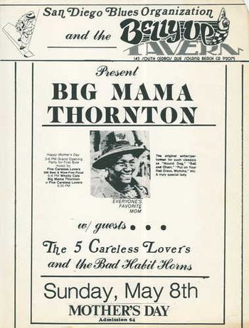 Days w/ Five Careless Lovers. I actually got scolded on stage by Big Mama Thornton that night
