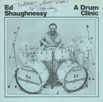 Autograph: Ed Shaughnessy, Johnny Carson "Tonight Show" drummer.

