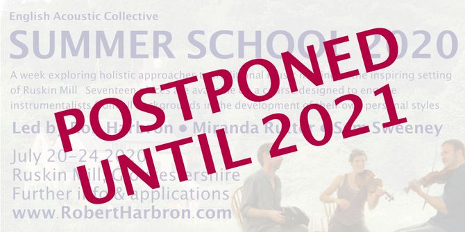This year's English Acoustic Collective Summer School is postponed due to COVID-19. We will release details about next year's course as soon as possible.