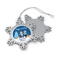 Pewter Snowflake Baby's First Christmas Holiday Ornament