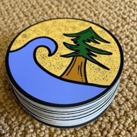 Wave Tree Color Sticker