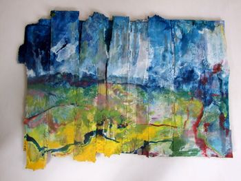'Hailstorm, Lockeridge' Approx 80 x 60cm acrylic and ink on reclaimed and prepared fence panels mounted on white ply £300
