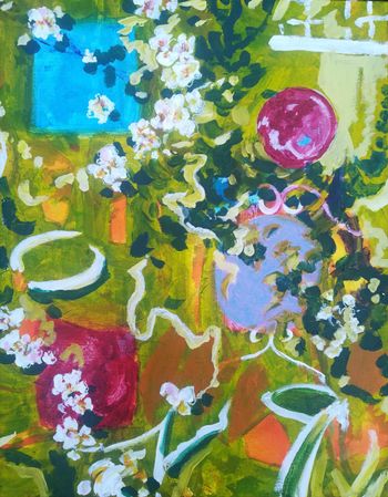 'Easter Garden' 49 x 39cm acrylic on canvas £300
