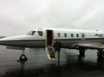 The only way to fly...Private! Even in the pouring rain!! Nov 8/12. en route to Boston MA.
