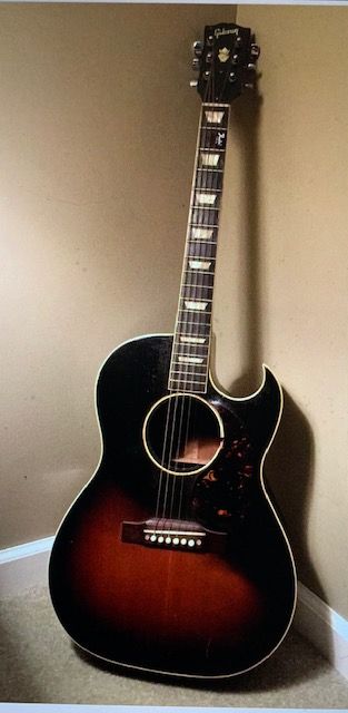 Vintage 1950 Gibson CF-100 named Joy after Joyce Lundy, granddaughter of the legendary fiddler, Emmett Lundy.

