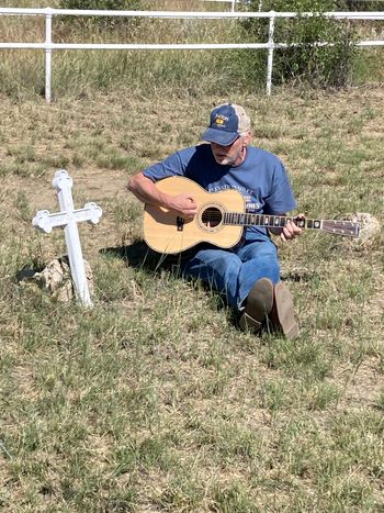 Dawson, NM, cemetery at grave of Iva McCutcheon who died in 1913. Photo credit: Terry Landers
