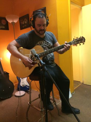 John Campos adding some guitar to "Live the Dream"
