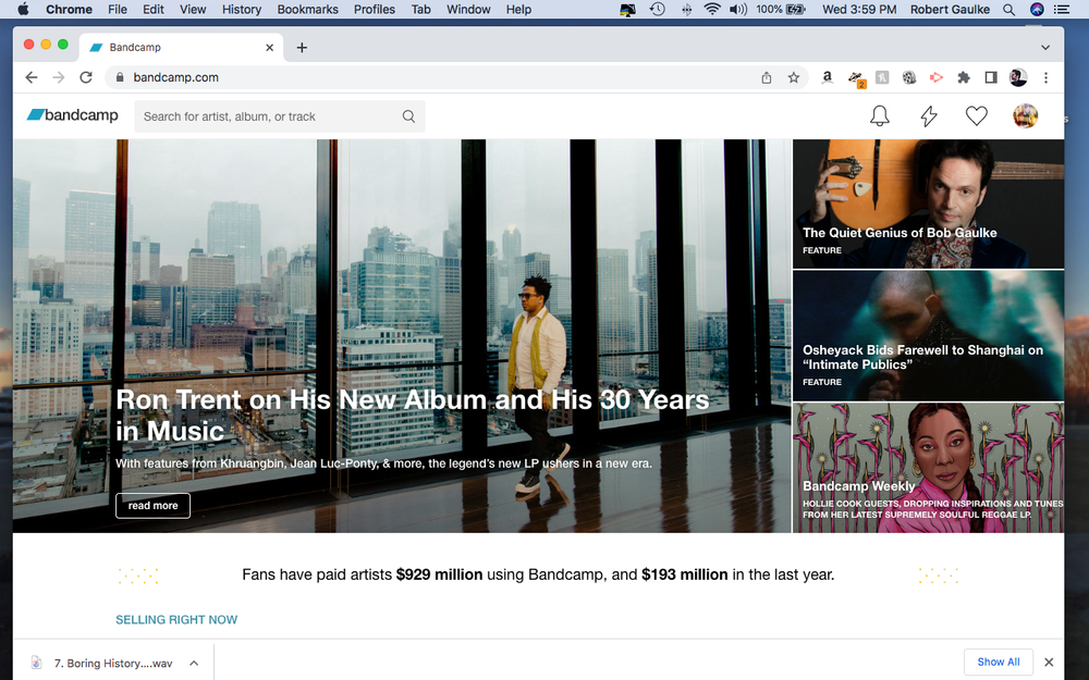 Feature article on Bandcamp today by Saby Reyes-Kulkarni 