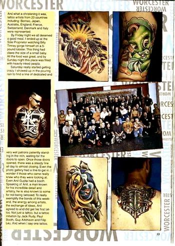 International Tattoo Art Magazine: Island tribal chestpiece on left @ Massachusetts Tattoo Festival
