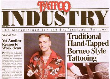 Tattoo Industry: March 2003, Paul featured for Borneo hand-tapped style
