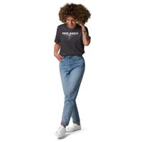 "Rootsie" White Monochrome Logo Organic Cotton Unisex T-Shirt