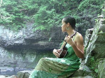 Shooting music video for "I Walk In Your Light" at Wadsworth Falls, Middletown, CT
