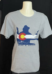 Cary Morin "Live A Little" Short Sleeve T Gray w/Colorado Logo