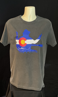 Cary Morin Colorado Logo T Shirt Dark Gray Vintage Dyed