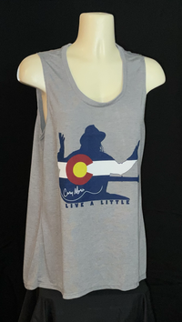 Women's "Live A Little" Heather Sleeveless Tank w/Colorado Logo