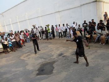 Footprint performing magical tricks in Cape Coast Castle
