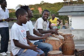 Drummers warming up
