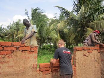 helping to build Clinic for Kuntu village
