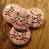 Pink Plaid Cat button 