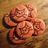 Orange Plaid Cat button