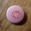 Pink coffee cup button #5