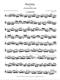 J.S. Bach - Flute Partita, BWV 1013 (Transcribed for Cello Solo)