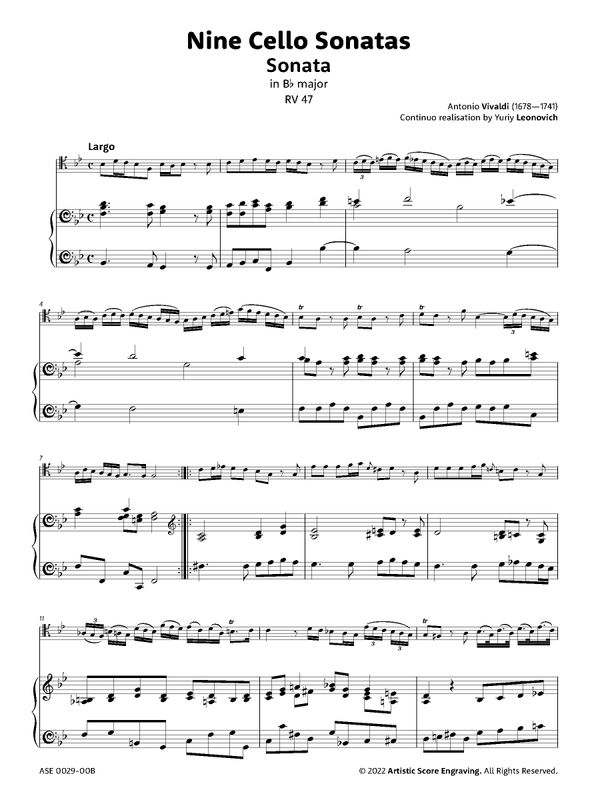 Vivaldi - 9 Cello Sonatas (Critical Edition, Keyboard Version)