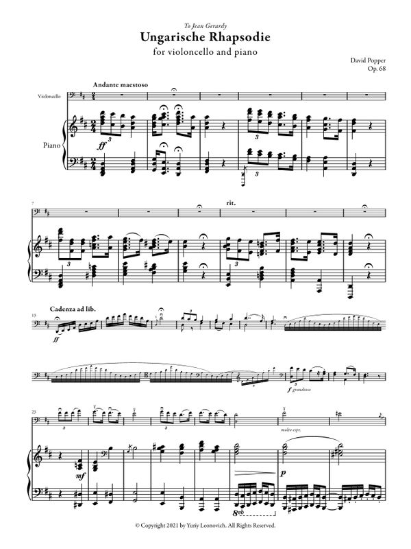Popper - Hungarian Rhapsody, Op. 68 (Critical Edition)