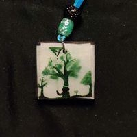 Handmade Pendant - Grayscale Worlds Within